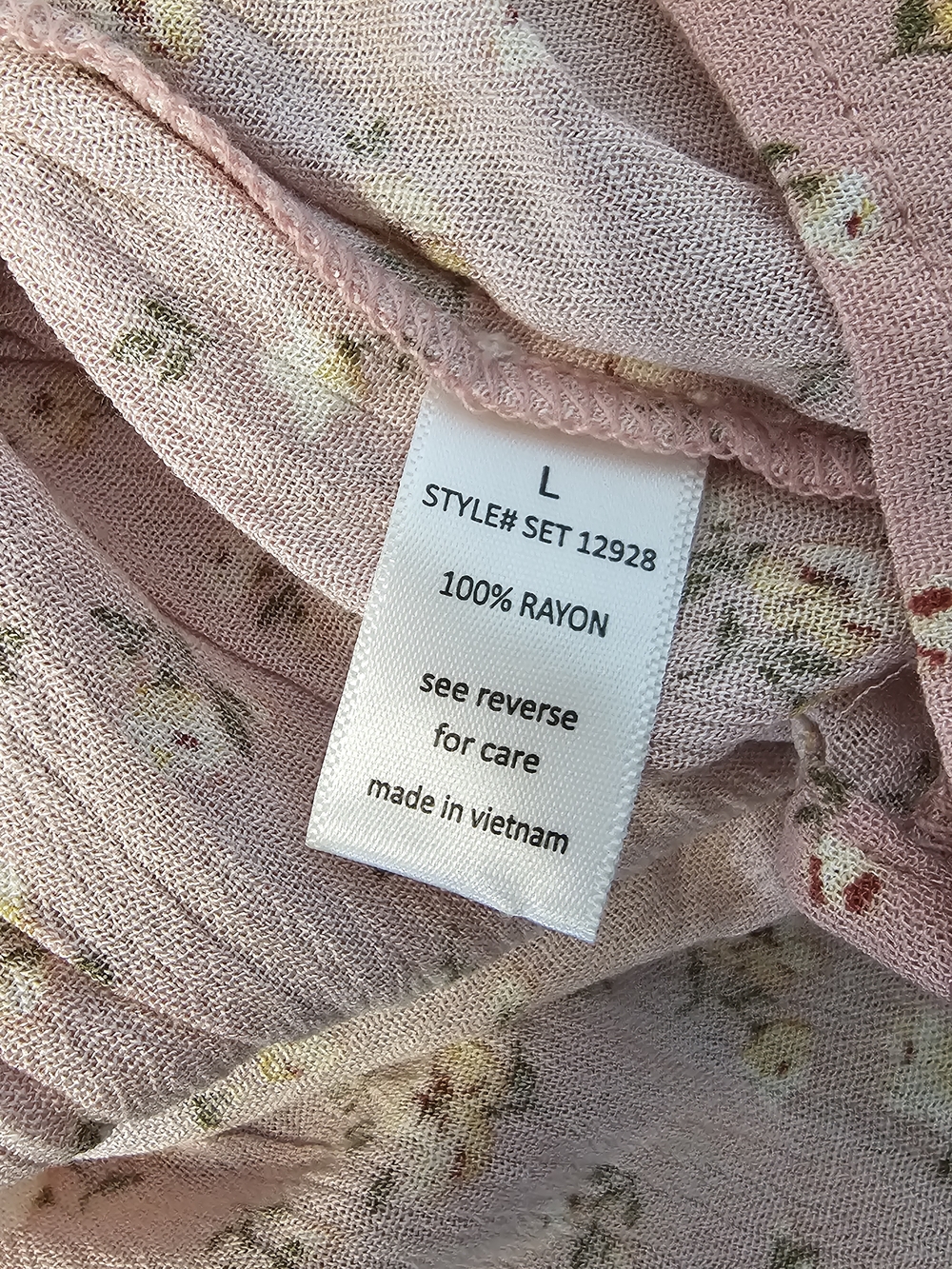 NWT Pink Ditsy Floral Tiered Smocked Waist Boho Mini Skirt Size Large - Picture 7 of 8